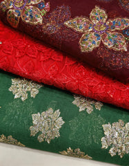 The Nazia Garnet & Sage Bac Wayne Dirac Set (Modern Francawi Fabric)