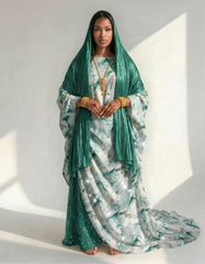 Malika Marble Somali Half - Bac Dirac Set in Emerald Pearl (Premium Italian Collection)