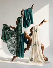 Yasmin Royal Bridal Somali Bac Wayne Dirac Set in Emerald & Ivory (Bridal Excellence Collection)
