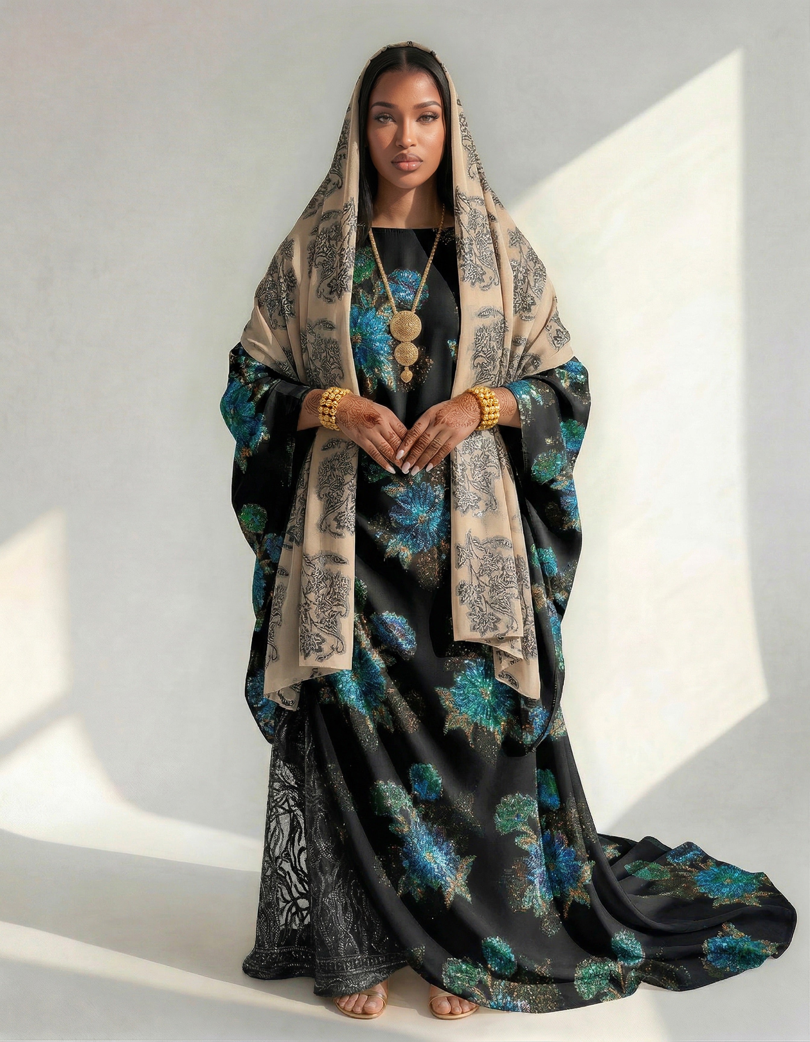 The Amal Emerald & Onyx Bac Wayne Dirac Set (Modern Francawi Fabric)