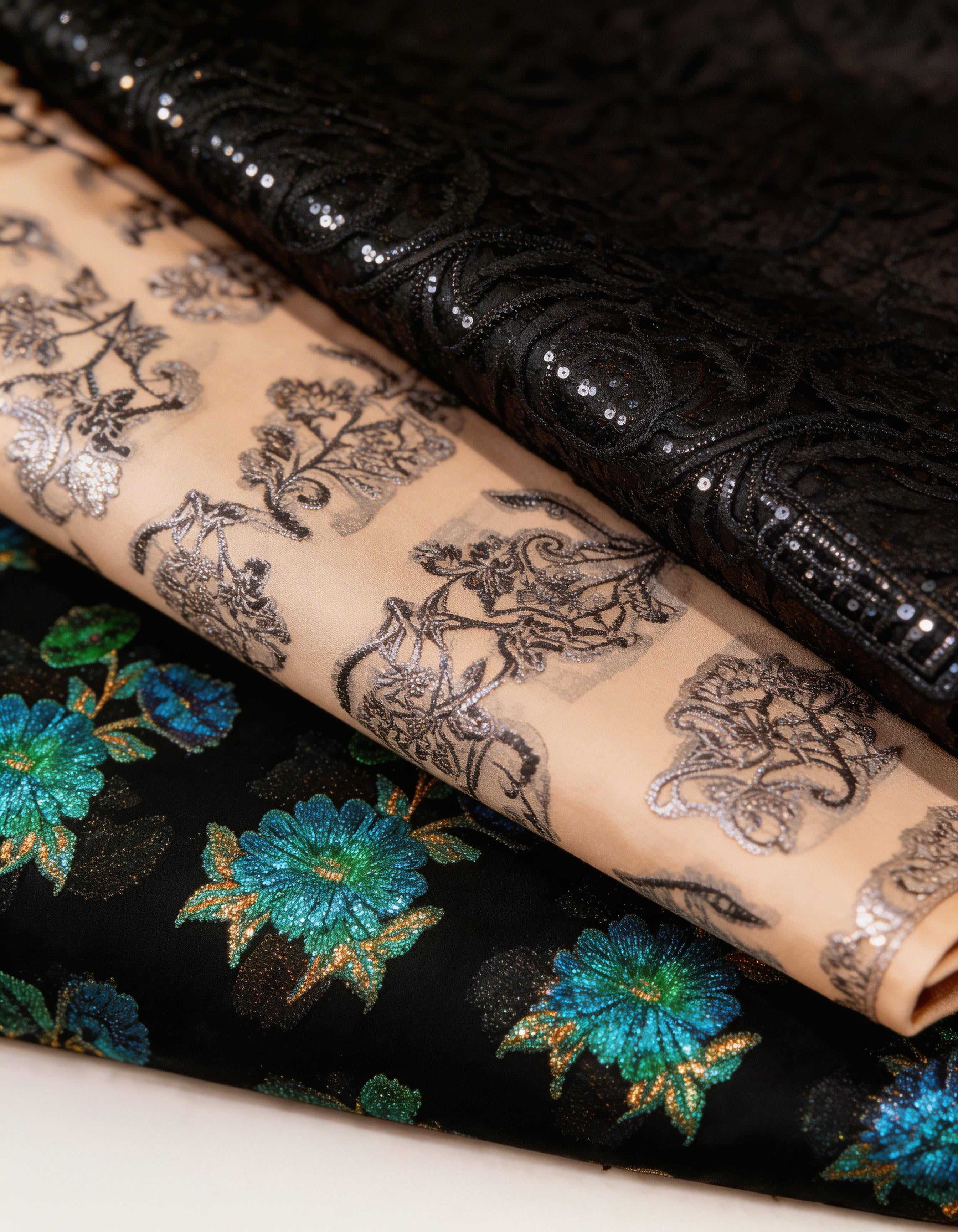The Amal Emerald & Onyx Bac Wayne Dirac Set (Modern Francawi Fabric)