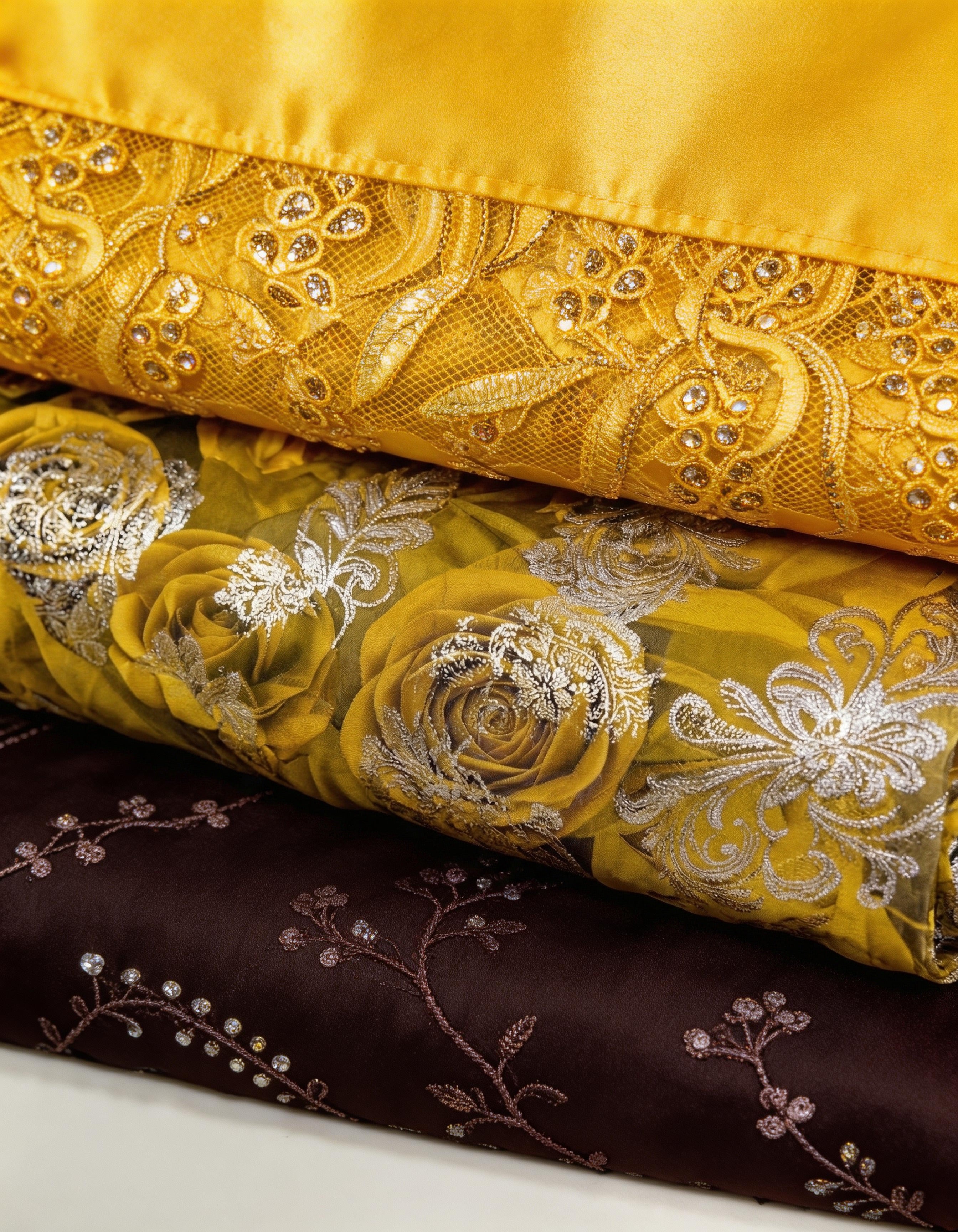 The Zaria Gold-Petal Bac Wayne Dirac Set (Modern Francawi Fabric)