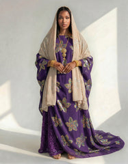 The Amira Peach & Royal Purple Bac Wayne Dirac Set (Modern Francawi Fabric)