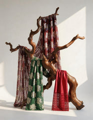 The Nazia Garnet & Sage Bac Wayne Dirac Set (Modern Francawi Fabric)