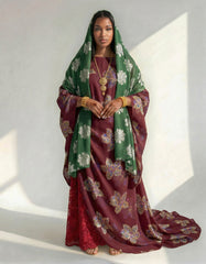 The Nazia Garnet & Sage Bac Wayne Dirac Set (Modern Francawi Fabric)