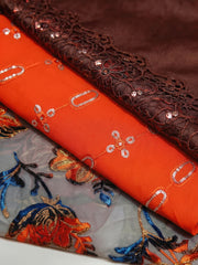 Magnolia Floral Somali Bac Wayne Dirac Set in Sunset Ember (Premium Velvet Collection)