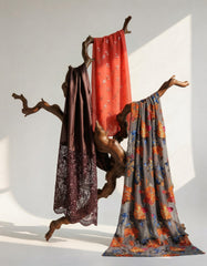 Magnolia Floral Somali Bac Wayne Dirac Set in Sunset Ember (Premium Velvet Collection)