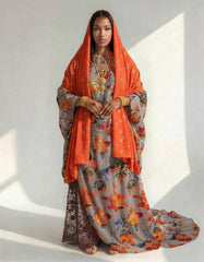 Magnolia Floral Somali Bac Wayne Dirac Set in Sunset Ember (Premium Velvet Collection)