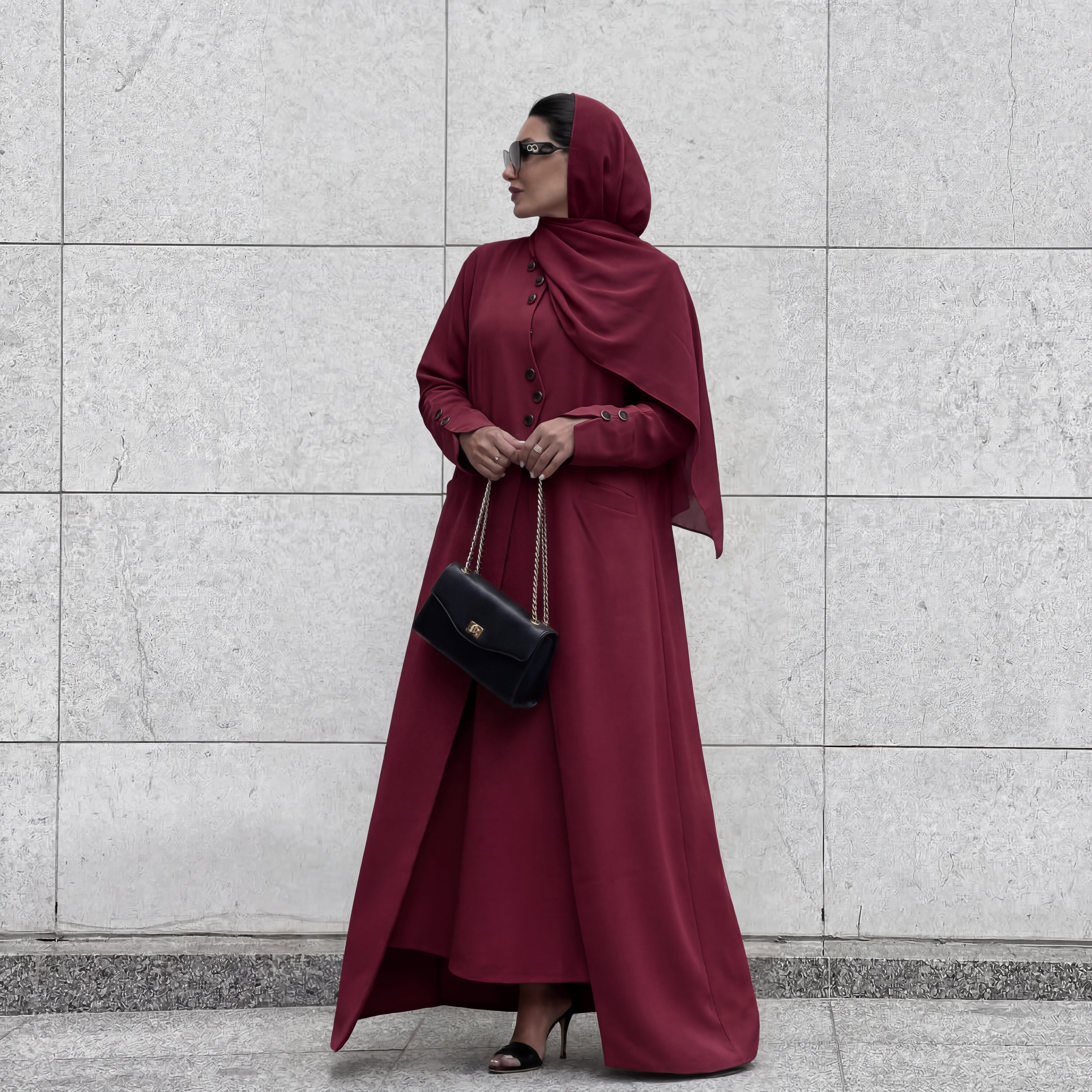Zawaya Square-Detail Barbie Abaya-1