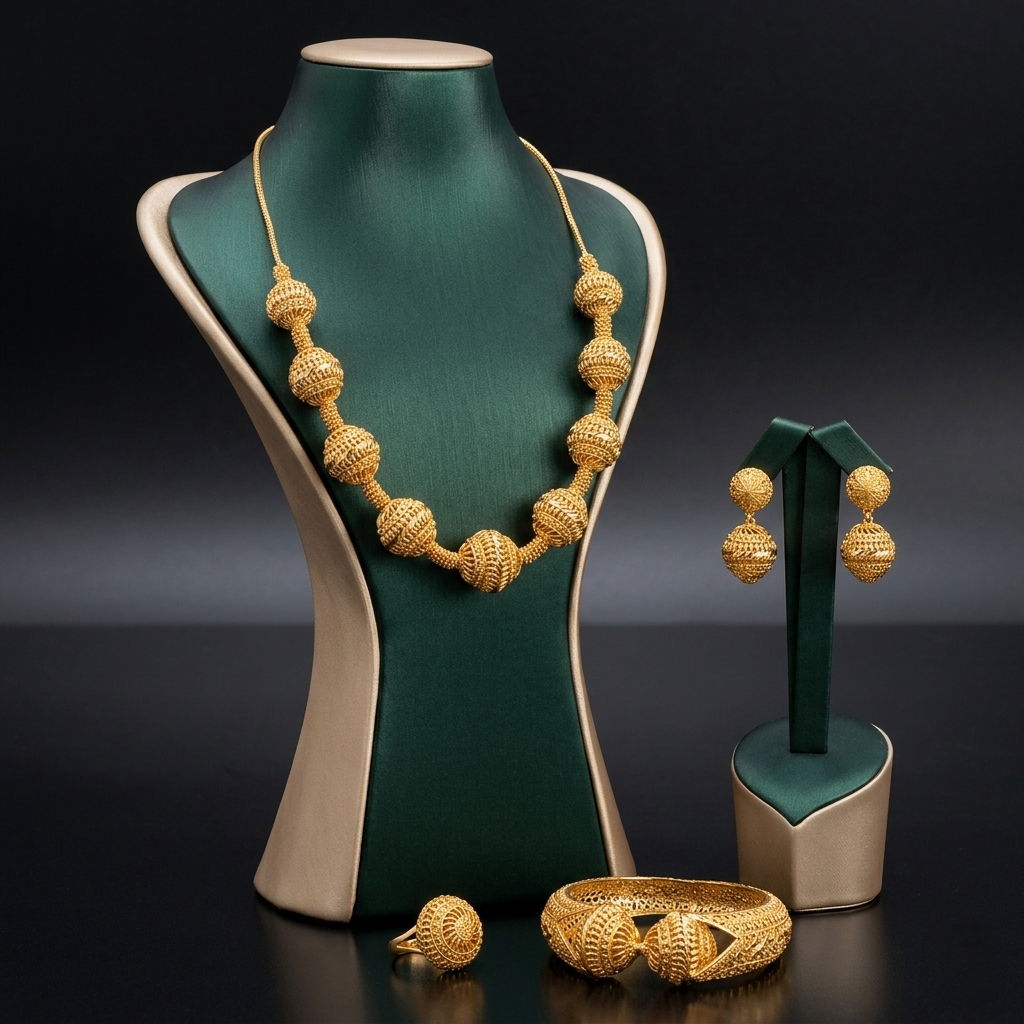 The Royal Sphere Set (Gold Plated Bead Jewelry Collection)